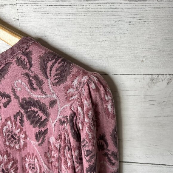Free People Blouse Womens Size Small No Ordinary Top Smoked Pink Combo Floral - Picture 8 of 16
